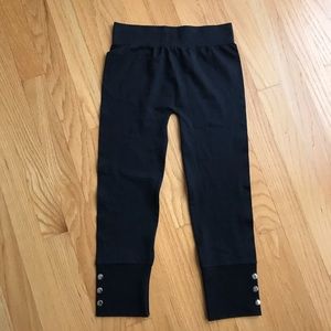 NEW Pink Rose Black Leggings